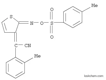 Molecular Structure of 852246-52-7 (Benzeneacetonitrile, 2-methyl-α-[2-[[[(4-methylphenyl)sulfonyl]oxy]imino]-3(2H)-thienylidene]-)